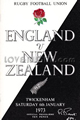 England v New Zealand 1973 rugby  Programme